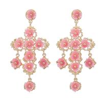 Resin Earring Zinc Alloy with Resin fashion jewelry & for woman nickel lead & cadmium free Sold By Pair