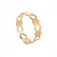 acero inoxidable 304 Anillo de dedo Cuff, 18K chapado en oro, Joyería & unisexo & hueco, más colores para la opción, 5.30x1mm, Vendido por UD