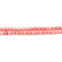 Obojen Mramor Perla, Krug, uglađen, možete DIY, roze, 10mm, Približno 38računala/Strand, Prodano By Strand