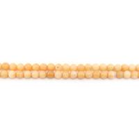 Färgat Marmor Bead, Rund, polerad, DIY, gul, 10mm, Ca 38PC/Strand, Säljs av Strand