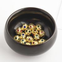 Strasszos Brass Beads, Sárgaréz, Drum, kiváló minőségű arany színű aranyozott, DIY, több színt a választás, nikkel, ólom és kadmium mentes, 9x8x3mm, Által értékesített PC