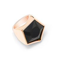 Bague acier titane, avec zircon cubique, polygone, Placage, normes différentes pour le choix & pour femme, plus de couleurs à choisir, 25mm, Vendu par PC