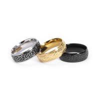 Titanium Steel Finger Ring Vacuum Ion Plating fashion jewelry & for man 8mm Sold By PC