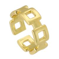 Messing Manchet Finger Ring, Plein, gold plated, mode sieraden & verstelbaar & hol, gouden, nikkel, lood en cadmium vrij, 8mm, Maat:8, Verkocht door PC