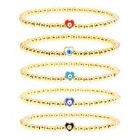 Evil Eye Jewelry Bracelet Brass gold color plated for woman & enamel 170mm Sold By PC