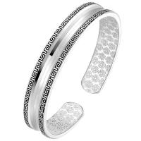 Cupronickel Σφαλιάρα Bangle, χρώμα επάργυρα, Ρυθμιζόμενο & για άνδρες και γυναίκες, ασήμι, Sold Με PC