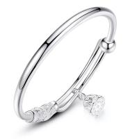 cuproníquel Brazalete, chapado en color de plata, Ajustable & para mujer, plateado, Vendido por UD