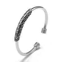 Cupronikkel Manchet Bangle, echte verzilverd, Verstelbare & voor vrouw, oorspronkelijke kleur, Verkocht door PC