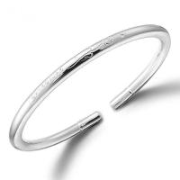 cuproníquel Brazalete, chapado en plata real, Ajustable & para mujer, plateado, Vendido por UD