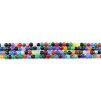 gefärbter Marmor Perle, rund, poliert, DIY, gemischte Farben, 6mm, ca. 62PCs/Strang, verkauft von Strang