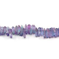 Natuurlijke Plating Quartz parels, Bergkristal, Onregelmatige, plated, DIY & verschillende grootte voor keus, purper, Per verkocht Ca 38 cm Strand