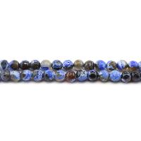 Vatra Agate Perla, Krug, uglađen, možete DIY & različite veličine za izbor & faceted, plav, Prodano Per Približno 38 cm Strand