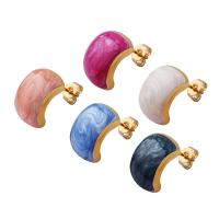 Brass Stud Earring fashion jewelry & for woman & enamel nickel lead & cadmium free Sold By Pair