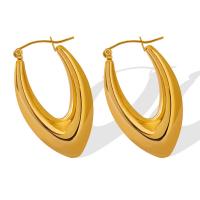 Titanium Steel  Earring Vacuum Ion Plating fashion jewelry & for woman Sold By Pair