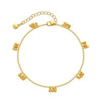 ottone Cavigliera, with 2.36inch extender chain, placcato color oro, gioielli di moda & per la donna, dorato, assenza di nichel,piombo&cadmio, Venduto per Appross. 8.66 pollice filo