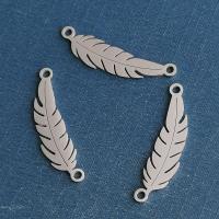 Rustfrit stål Connector, Titanium Stål, Feather, poleret, du kan DIY & Unisex, flere farver til valg, 6x26mm, Solgt af PC