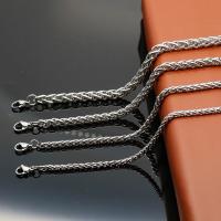 Stainless Steel Chain Ogrlica, Nehrđajući čelik, uglađen, možete DIY & bez spolne razlike & konop lanac, Prodano By PC