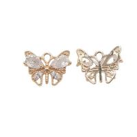 Cubic Zirconia Micro Pave Brass Pendant Butterfly KC gold color plated micro pave cubic zirconia Sold By Lot