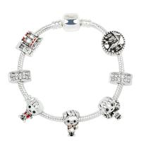 Zinc Alloy European armband, platinum plated, verschillende grootte voor keus & voor vrouw & met strass, Verkocht door PC