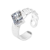 Zircon cubique Micro Pave Sterling Silver Rings, argent sterling 925, Placage de couleur platine, Réglable & pavé de micro zircon & pour femme, plus de couleurs à choisir, Vendu par PC