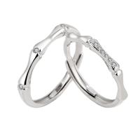 Anillos para Parejas, plata de ley 925, chapado en color de platina, Ajustable & micro arcilla de zirconia cúbica & para mujer, Vendido por UD