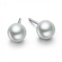 Pietų jūros "Shell Auskarai, 925 Sterling Silver, su Shell Pearl, platinos spalva padengtas, moters, 8mm, Pardavė Pora