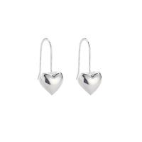 Sterling Silver Jewelry orecchino, 925 argento sterlina, Cuore, placcato color platino, per la donna, 20mm, Venduto da coppia