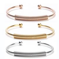 Nerūdijančio plieno Bangle, 304 Nerūdijantis plienas, Bižuterijos & moters, daugiau spalvų pasirinkimas, 3mm, Vidinis skersmuo:Apytiksliai 68mm, Pardavė PC