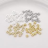 Brass Spacer perle, Mesing, Cvijet, pozlaćen, možete DIY, više boja za izbor, nikal, olovo i kadmij besplatno, 5x2mm, Prodano By PC