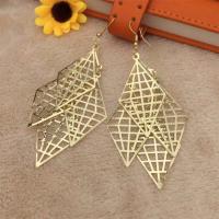 Sinc Alloy Earrings, Rhombus, plátáilte, do bhean & log, dathanna níos mó le haghaidh rogha, nicil, luaidhe & caidmiam saor in aisce, 100mm, Díolta De réir Péire