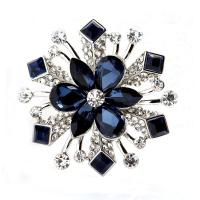 Broche cristal, alliage de zinc, avec cristal, bijoux de mode & pour femme & avec strass, plus de couleurs à choisir, protéger l'environnement, sans nickel, plomb et cadmium, 40x40mm, Vendu par PC