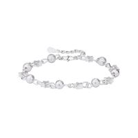 Pulseras de latón, metal, con 4cm extender cadena, Estrella, chapado en color de plata, Joyería & ajustable & para mujer, plateado, libre de níquel, plomo & cadmio, longitud aproximado 17 cm, Vendido por UD