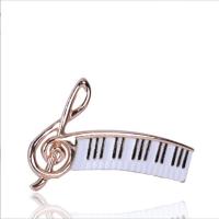 esmalte Broche, liga de zinco, Piano, para mulher, cor original, 35x60mm, vendido por PC