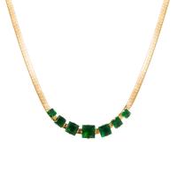 Collier d'acier titane, avec 4.5cm chaînes de rallonge, bijoux de mode & pour femme & avec zircone cubique, plus de couleurs à choisir, Longueur 39 cm, Vendu par PC