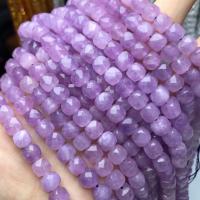 Edelstein Schmuckperlen, Lavendel, Quadrat, poliert, Star Cut Faceted & DIY, hellviolett, 7-8mm, Länge 38 cm, verkauft von PC