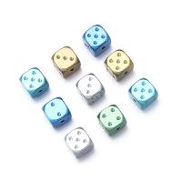 アクリルメッキビーズ, アクリル, サイコロ, ペンキ絵, DIY, ミックスカラー, 14mm, 約 10パソコン/バッグ, 売り手 バッグ