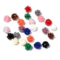 Resin Smycken Pärlor, Harts, Blomma, DIY, fler färger för val, 6mm, Ca 30PC/Bag, Säljs av Bag