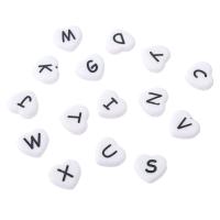 Alphabet Acrylic Beads Heart DIY & enamel Approx 2mm Sold By Bag