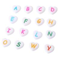 Alphabet Acrylic Beads Heart DIY & enamel Approx 2mm Sold By Bag