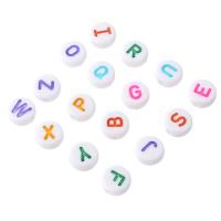 Alphabet Acrylic Beads Flat Round DIY & enamel Approx 2mm Sold By Bag