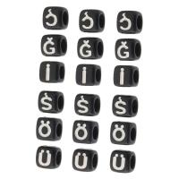 Alphabet Acrylic Beads Square DIY & enamel Approx 3mm Sold By Bag