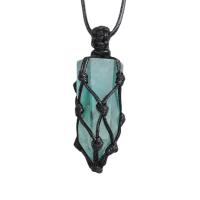 La fluorite verte collier, avec corde de cire, Conique, unisexe, 40-50mm, Longueur 15.75 pouce, Vendu par PC