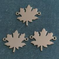 Conector de aço inoxidável, Partículas de aço, Maple Leaf, polido, DIY & para o homem, Mais cores pare escolha, 20x17mm, vendido por PC