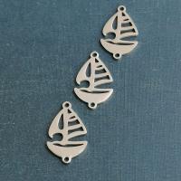 Titanium Staal Connector, Sail Boat, gepolijst, DIY, meer kleuren voor de keuze, 12x20mm, Verkocht door PC