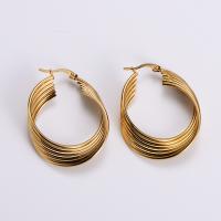 Stainless Steel Lever Terug Earring, 304 roestvrij staal, 18K verguld, mode sieraden & voor vrouw, gouden, 35x42mm, Verkocht door pair