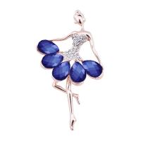 Crystal broche, Zinc Alloy, met Kristal, mode sieraden & voor vrouw & met strass, meer kleuren voor de keuze, nikkel, lood en cadmium vrij, 75x45mm, Verkocht door PC