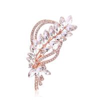 Crystal broche, Zinc Alloy, met Kristal, mode sieraden & voor vrouw & met strass, meer kleuren voor de keuze, nikkel, lood en cadmium vrij, 54x23mm, Verkocht door PC