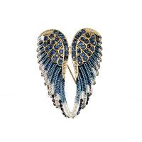 Strass Broche, Zinc Alloy, Angel Wing, mode sieraden & voor vrouw & met strass, nikkel, lood en cadmium vrij, 45x30mm, Verkocht door PC