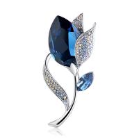 Crystal broche, Zinc Alloy, met Kristal, Tulip, mode sieraden & voor vrouw & met strass, meer kleuren voor de keuze, nikkel, lood en cadmium vrij, 65x30mm, Verkocht door PC