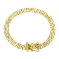 Messing Armbanden, gold plated, mode sieraden & verstelbaar, gouden, nikkel, lood en cadmium vrij, 16x11x5.5mm,6mm, Lengte 8 inch, Verkocht door PC